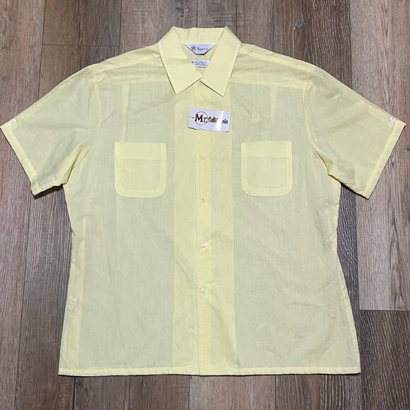 Vtg NOS Mr California Embroidered Loop Collar Notch Sleeve Shirt XL Rockabilly